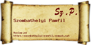 Szombathelyi Pamfil névjegykártya